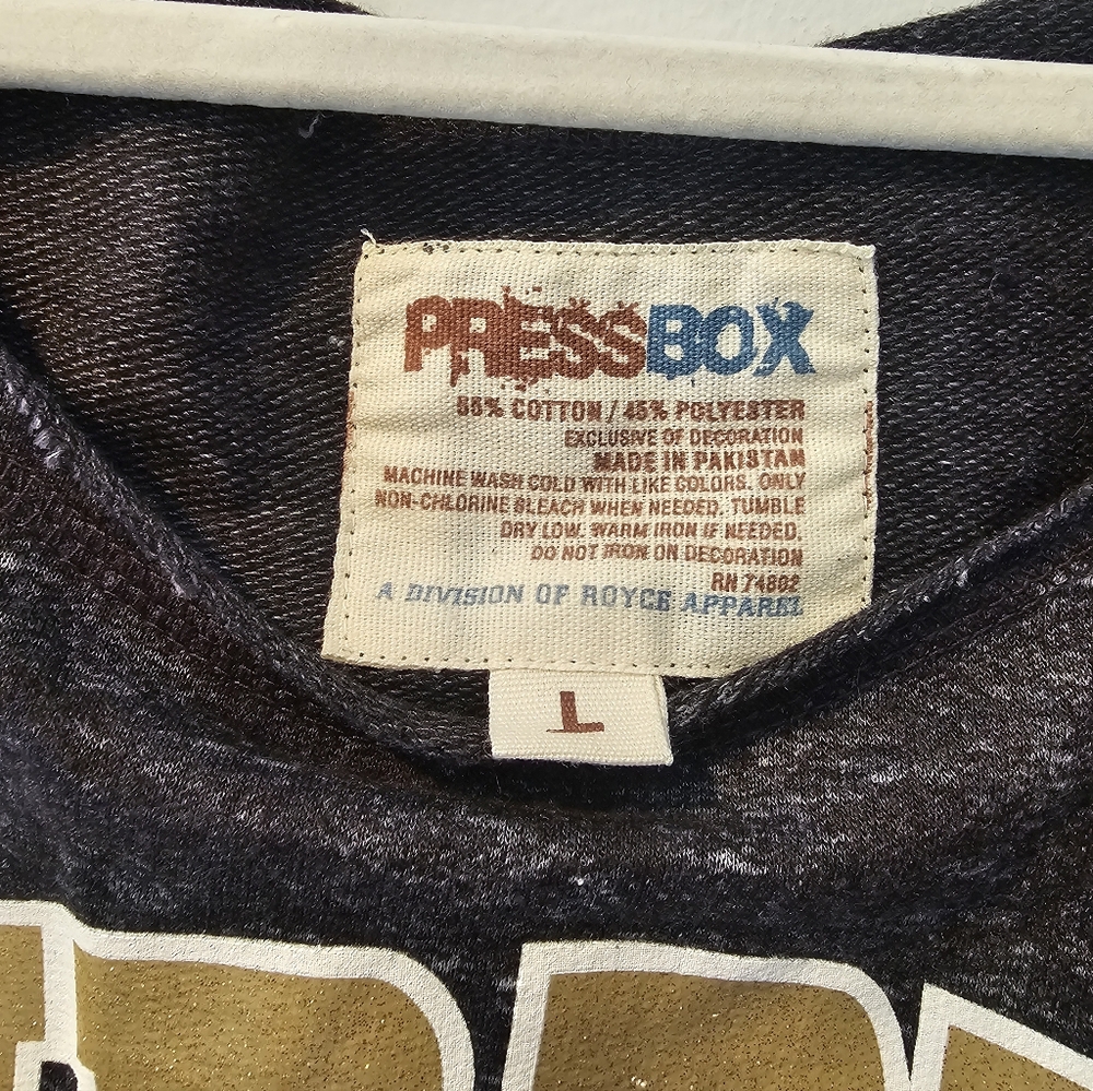 Purdue University Distressed Sweatshirt Black Speckled Graphic Sz L - Picture 4 of 4